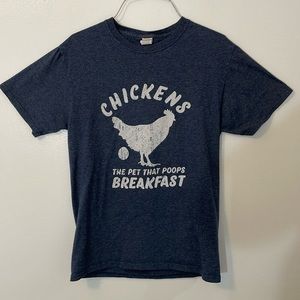 Fruit of the Loom Chickens funny small gray t shirt